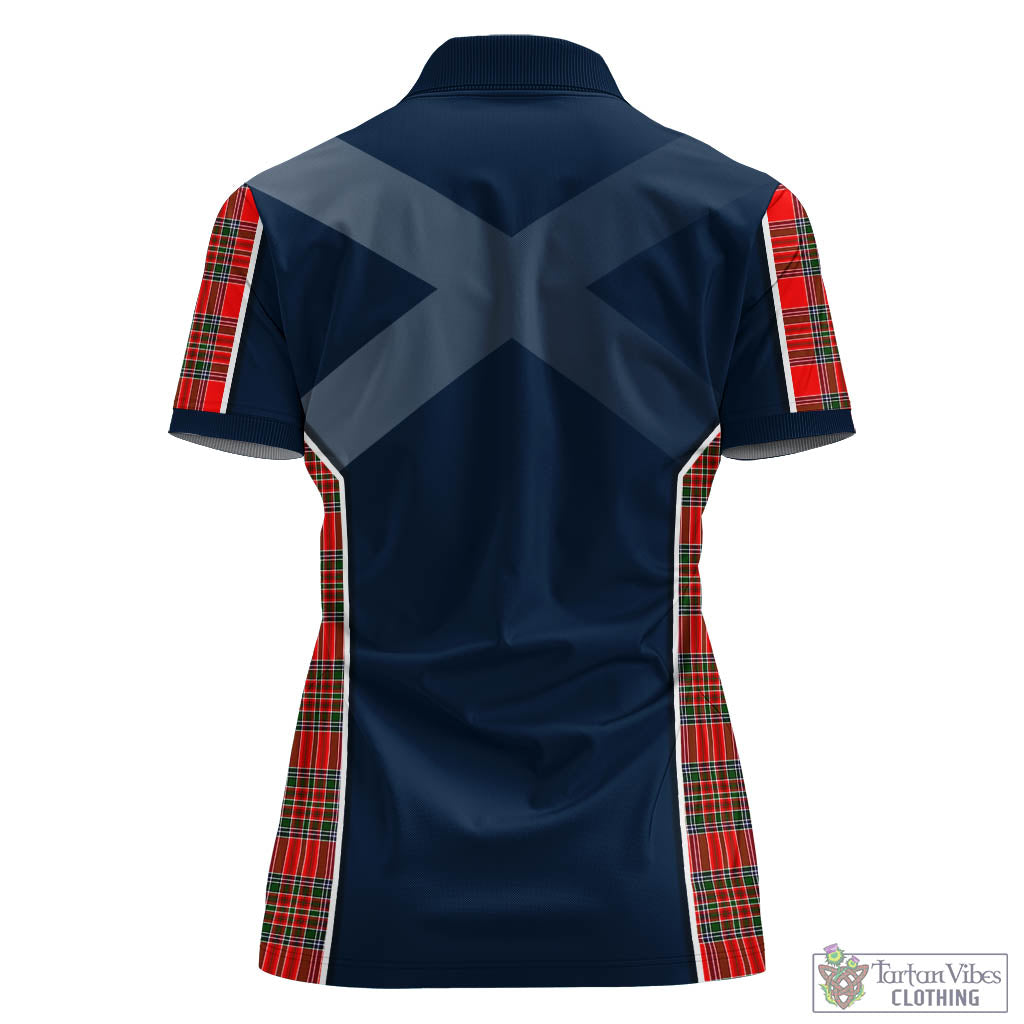 Tartan Vibes Clothing Binning Tartan Women's Polo Shirt with Family Crest and Scottish Thistle Vibes Sport Style