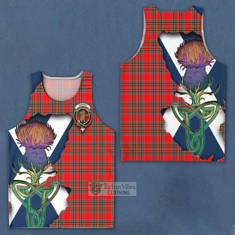 Binning Tartan Family Crest Men's Tank Top Scottish Thistle Celtic Inspired - Tartan Vibes Clothing