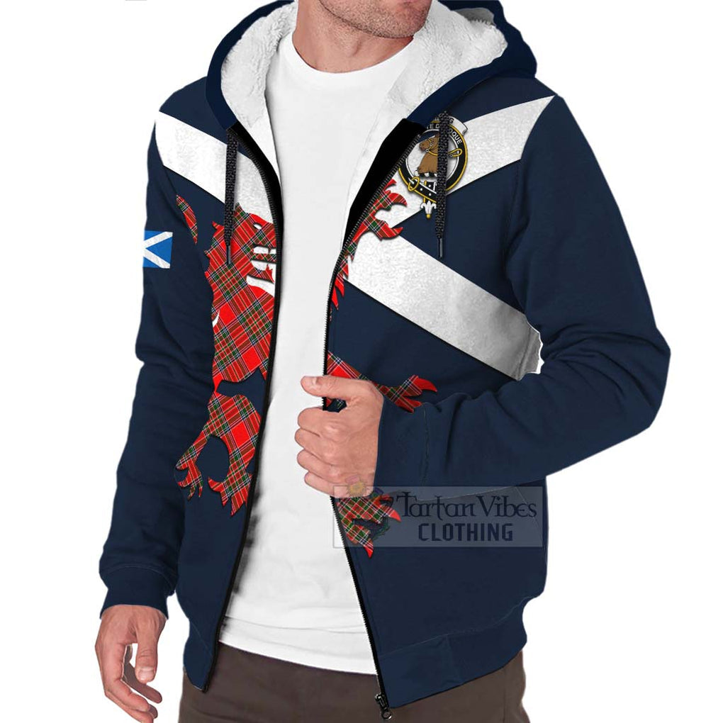 Tartan Vibes Clothing Binning Tartan Lion Rampant Sherpa Hoodie – Proudly Display Your Heritage with Alba Gu Brath and Clan Name