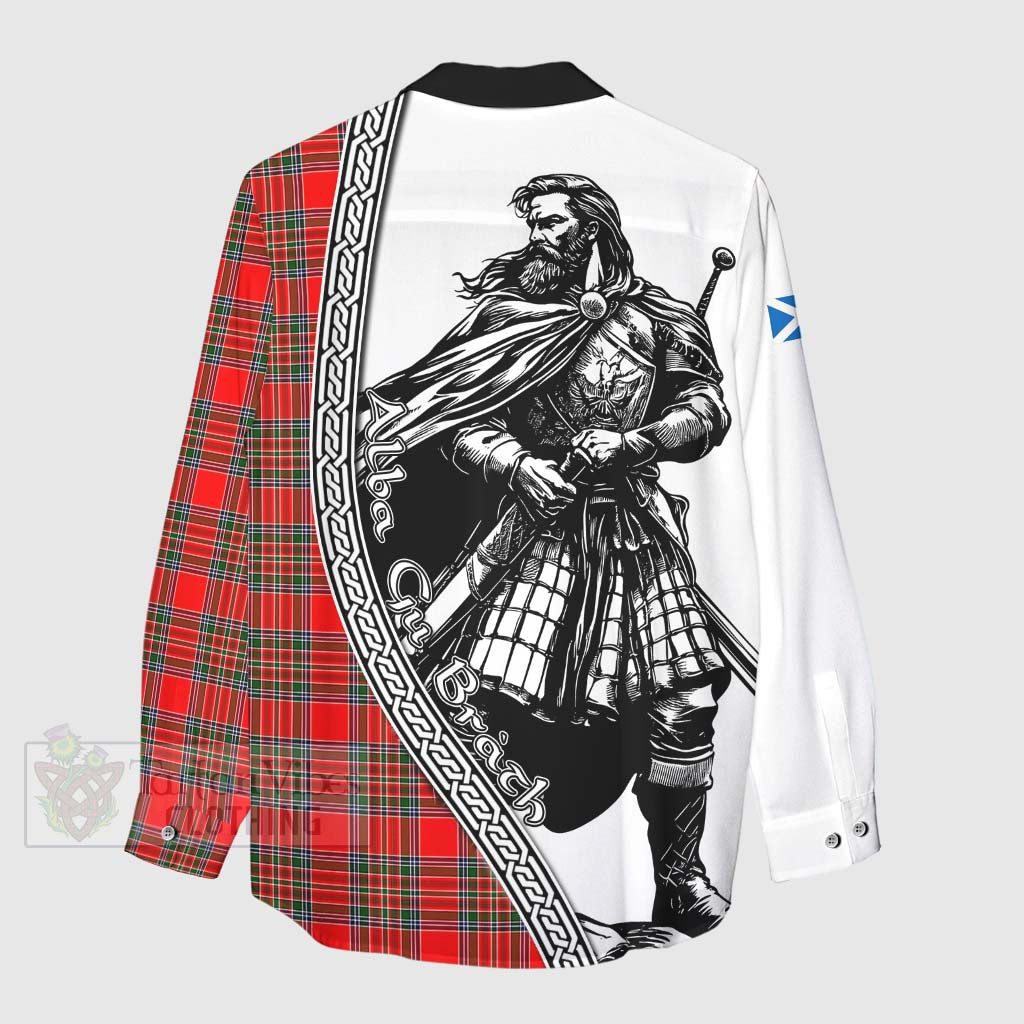 Tartan Vibes Clothing Binning Tartan Clan Crest Women's Casual Shirt with Highlander Warrior Celtic Style