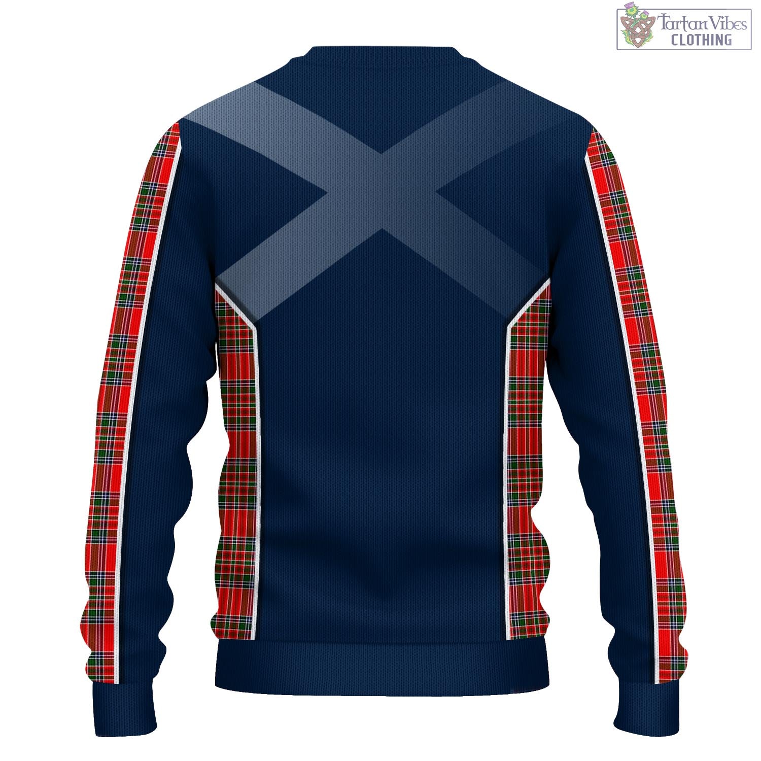 Tartan Vibes Clothing Binning Tartan Knitted Sweatshirt with Family Crest and Scottish Thistle Vibes Sport Style