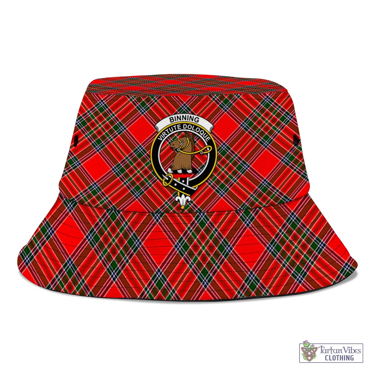 Tartan Vibes Clothing Binning Tartan Bucket Hat with Family Crest