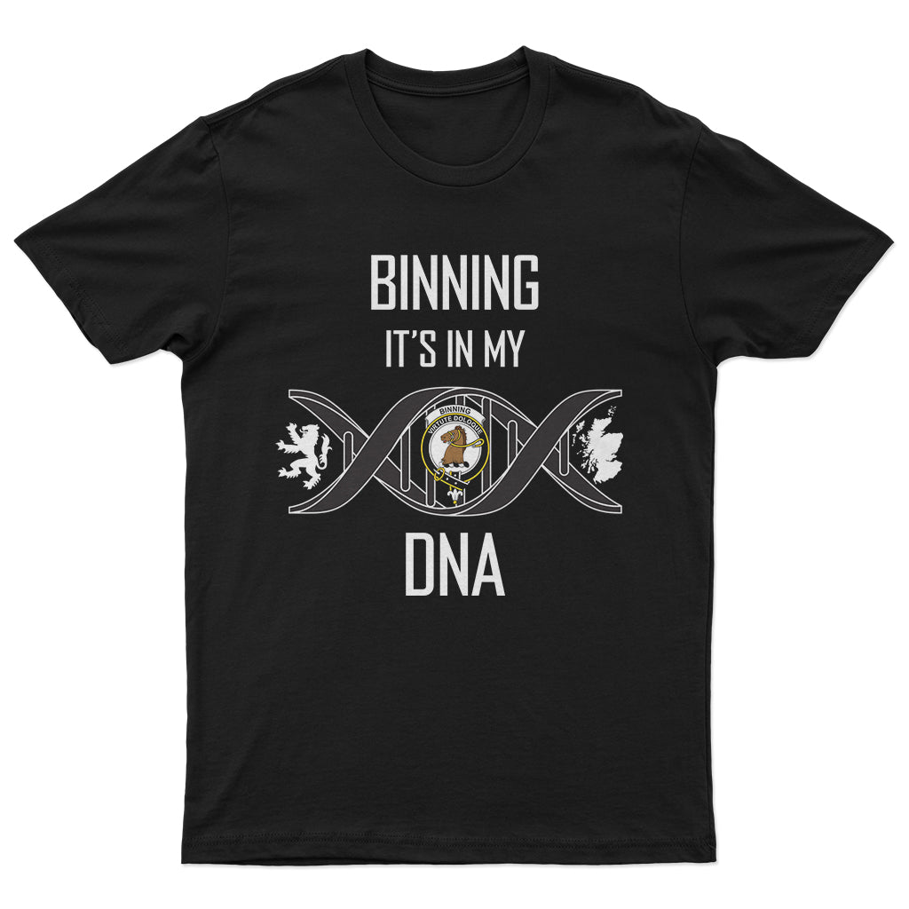 Binning Family Crest DNA In Me Mens T Shirt - Tartanvibesclothing