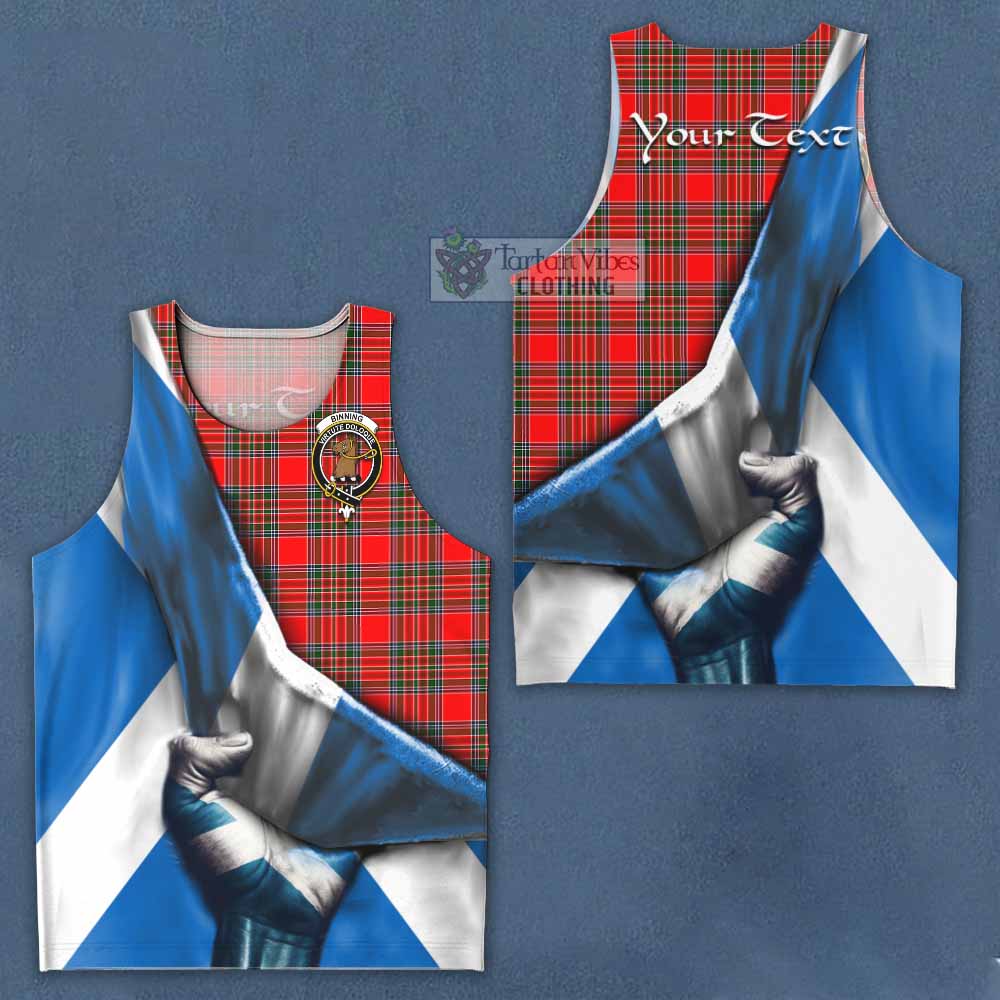 Tartan Vibes Clothing Binning Tartan Men's Tank Top with Family Crest Scotland Patriotic Style