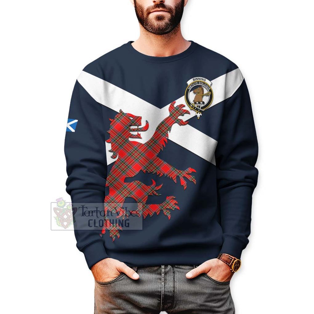 Tartan Vibes Clothing Binning Tartan Lion Rampant Sweatshirt – Proudly Display Your Heritage with Alba Gu Brath and Clan Name