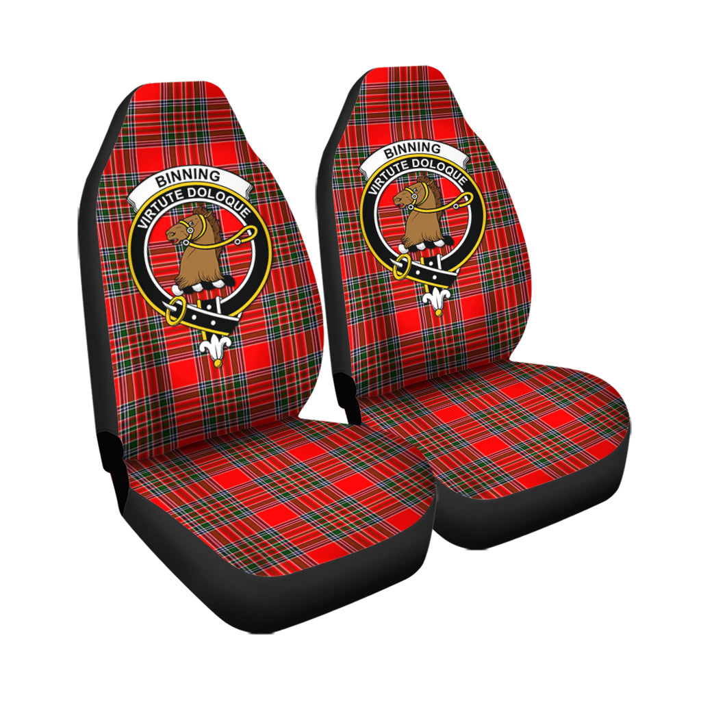 Binning Tartan Car Seat Cover with Family Crest - Tartanvibesclothing