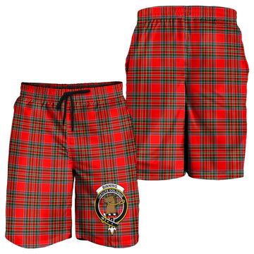 Binning Tartan Mens Shorts with Family Crest