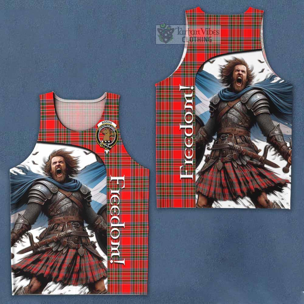 Tartan Vibes Clothing Binning Crest Tartan Men's Tank Top Inspired by the Freedom of Scottish Warrior