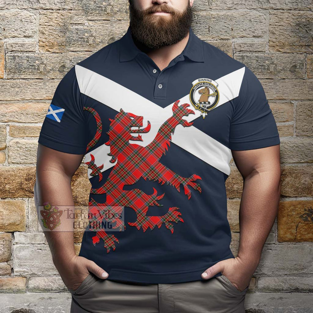 Tartan Vibes Clothing Binning Tartan Lion Rampant Polo Shirt – Proudly Display Your Heritage with Alba Gu Brath and Clan Name