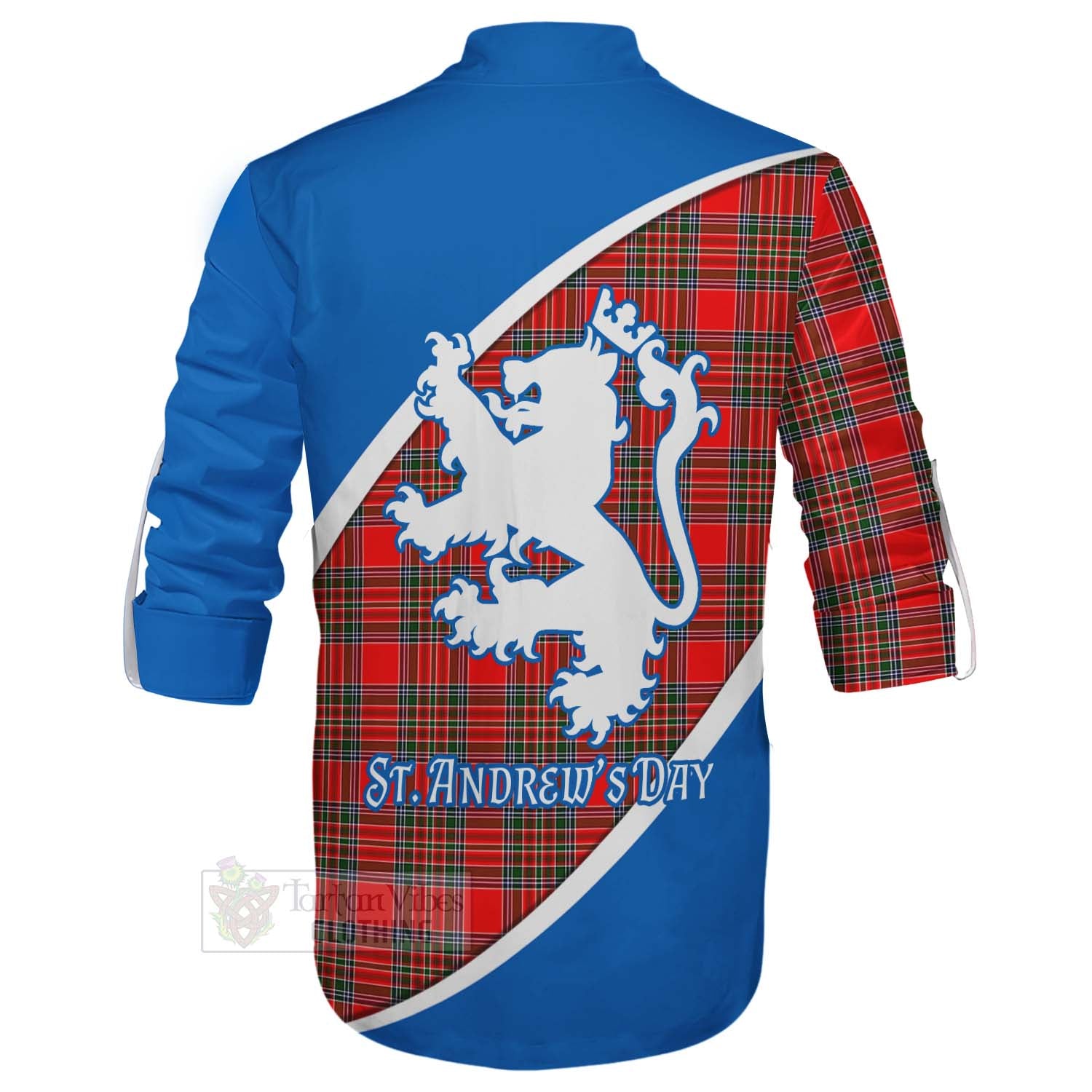 Tartan Vibes Clothing Binning Family Crest Tartan Ghillie Kilt Shirt Celebrate Saint Andrew's Day in Style