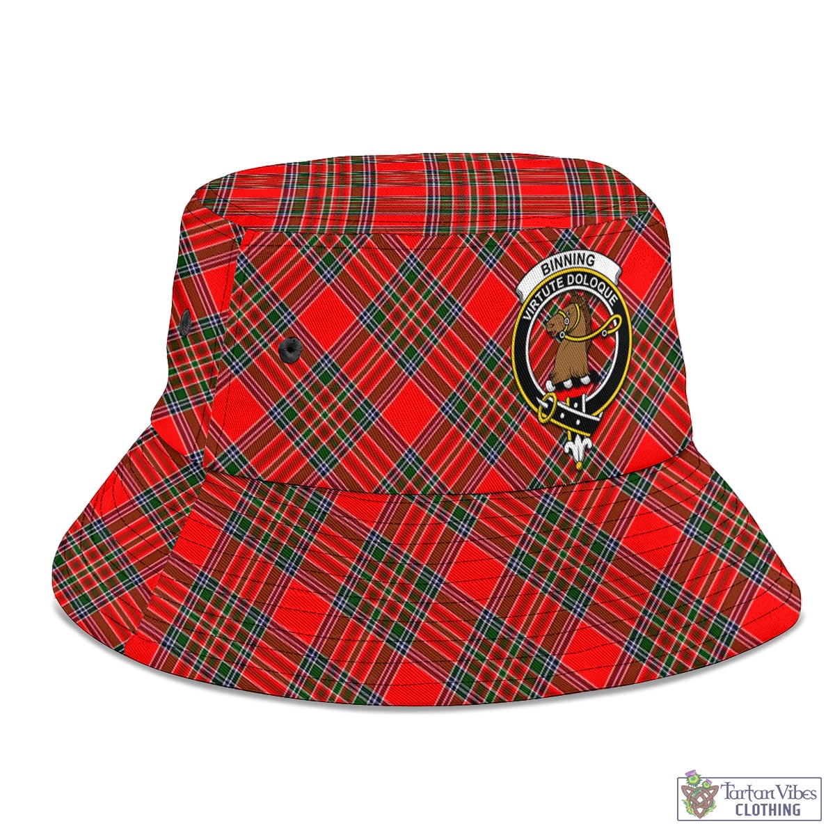 Tartan Vibes Clothing Binning Tartan Bucket Hat with Family Crest