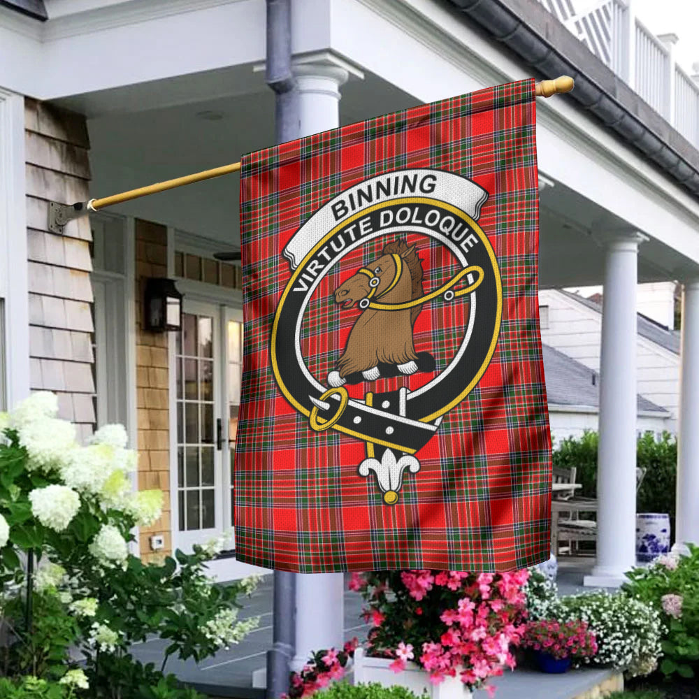 Binning Tartan Flag with Family Crest - Tartan Vibes Clothing