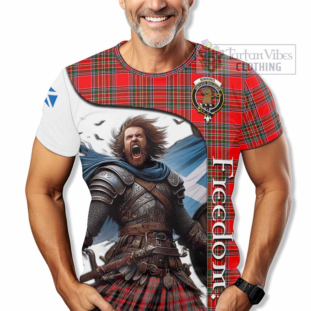 Binning Crest Tartan T-Shirt Inspired by the Freedom of Scottish Warrior