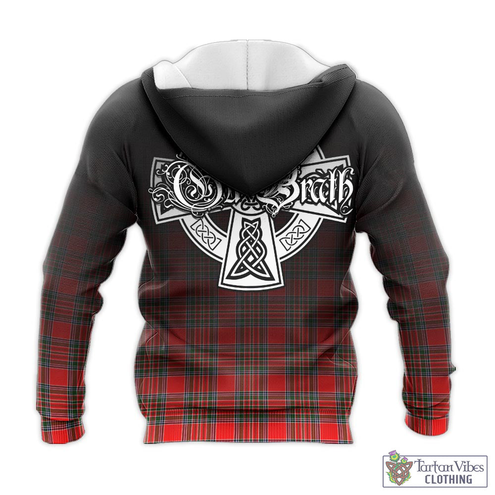 Tartan Vibes Clothing Binning Tartan Knitted Hoodie Featuring Alba Gu Brath Family Crest Celtic Inspired