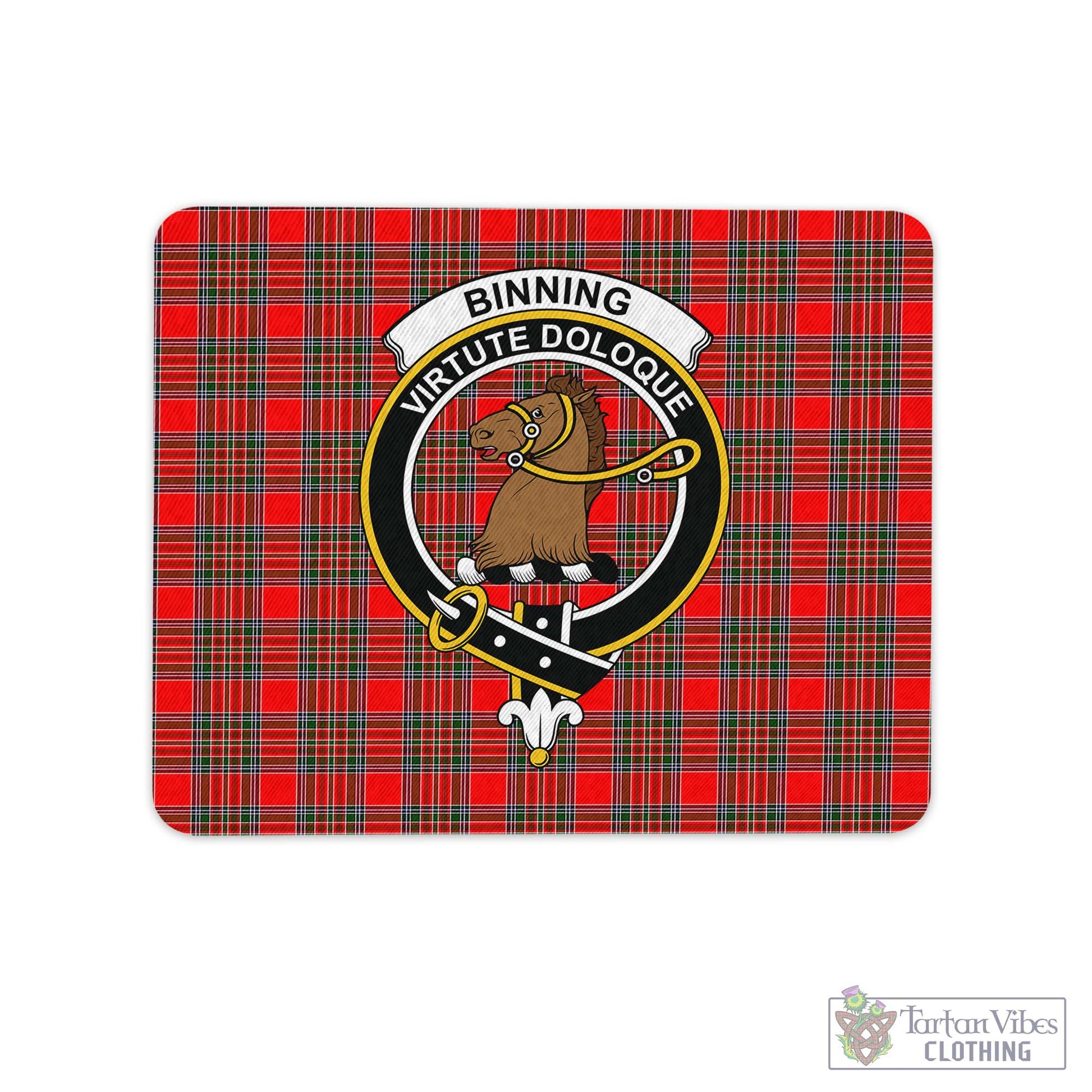 Tartan Vibes Clothing Binning Tartan Mouse Pad with Family Crest