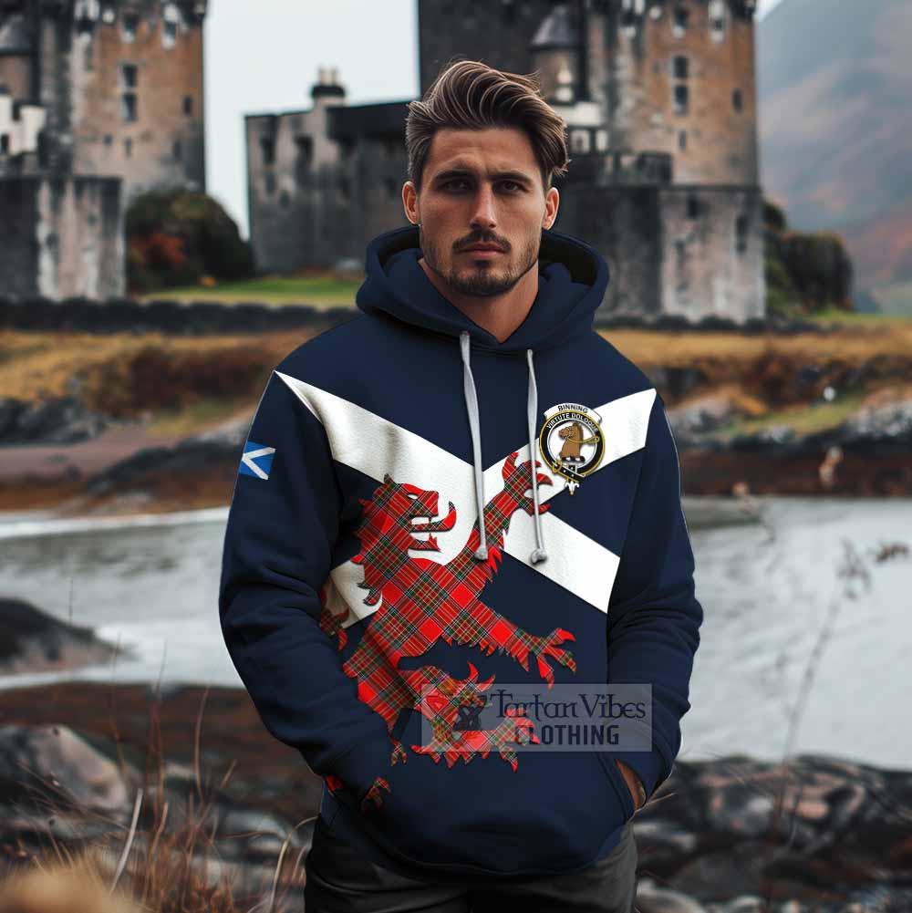 Tartan Vibes Clothing Binning Tartan Lion Rampant Cotton Hoodie Proudly Display Your Heritage with Alba Gu Brath and Clan Name