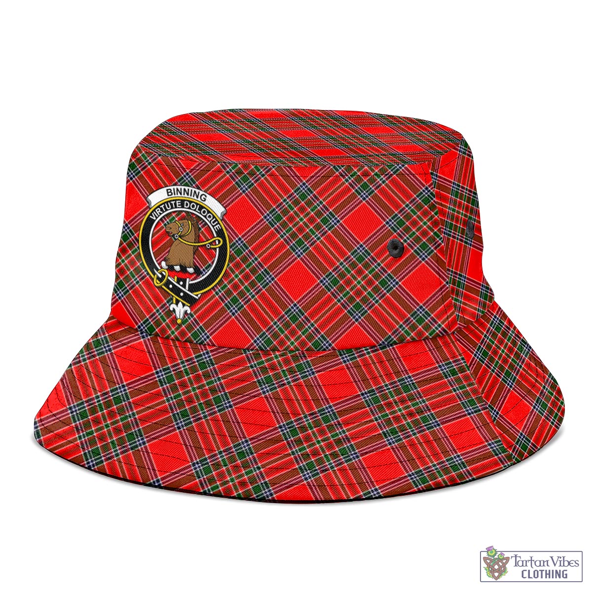 Tartan Vibes Clothing Binning Tartan Bucket Hat with Family Crest