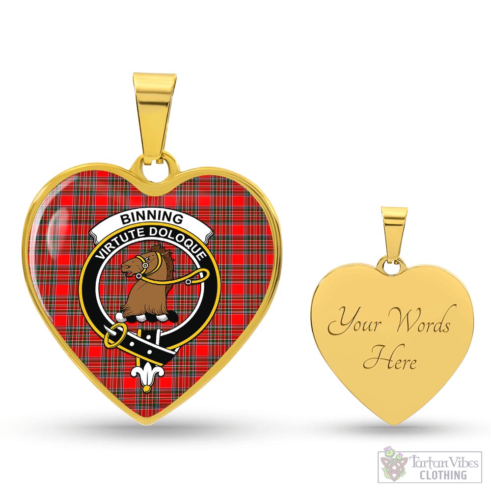 Tartan Vibes Clothing Binning Tartan Heart Necklace with Family Crest