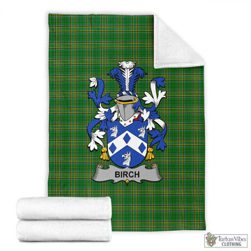 Birch Irish Clan Tartan Blanket with Coat of Arms X-Large 59 x 79 inches 150 x 200 cm - Tartan Vibes Clothing