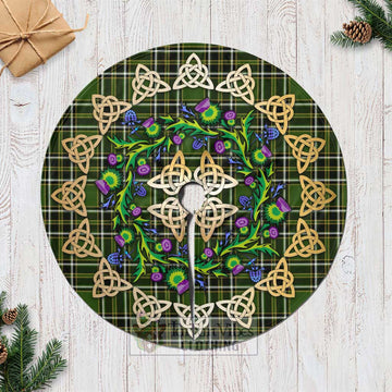 Birmingham Tartan Christmas Tree Skirt with Thistle Celtic Knot Style