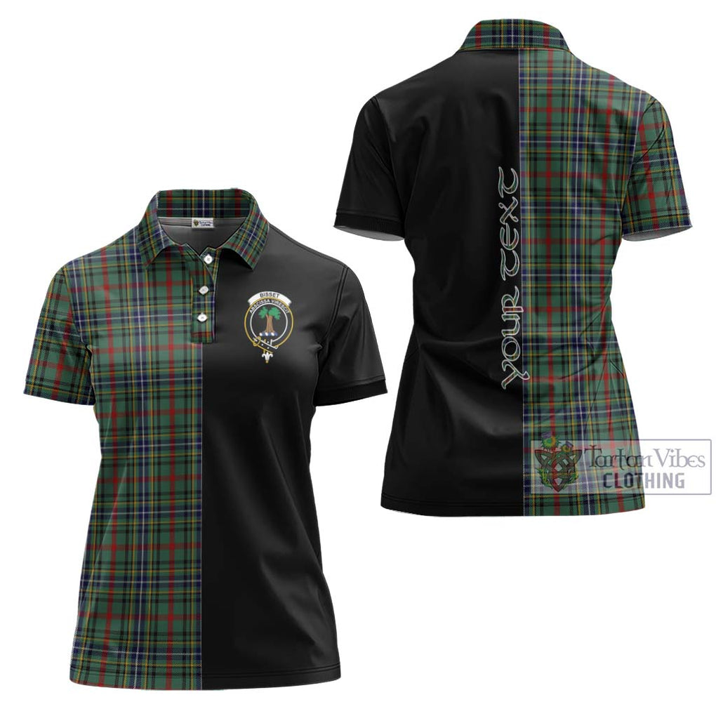 Bisset Tartan Women's Polo Shirt with Family Crest and Half Of Me Style Women - Tartanvibesclothing Shop