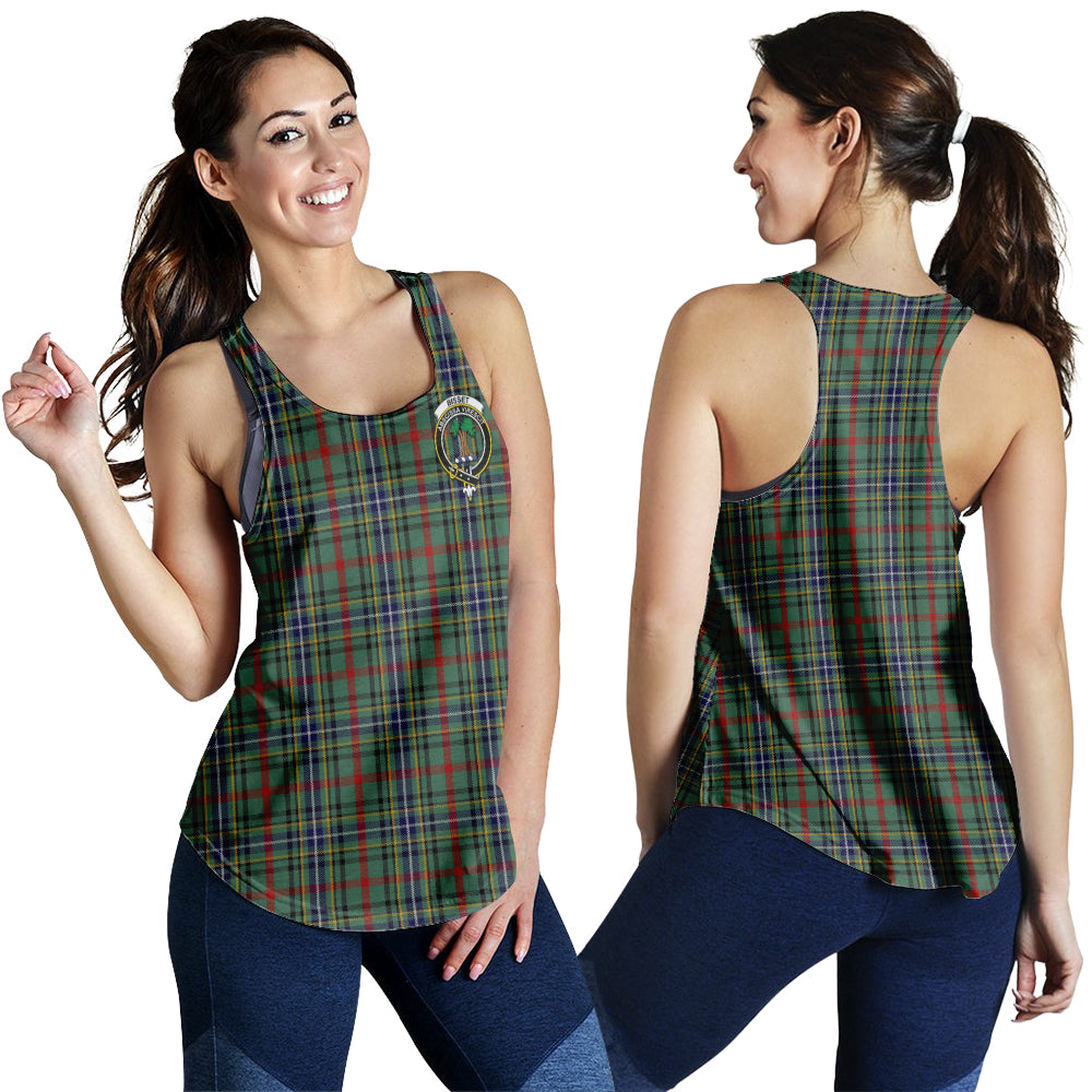 Bisset Tartan Women Racerback Tanks with Family Crest - Tartanvibesclothing