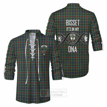 Bisset Tartan Ghillie Kilt Shirt with Family Crest DNA In Me Style Men - Tartan Vibes Clothing