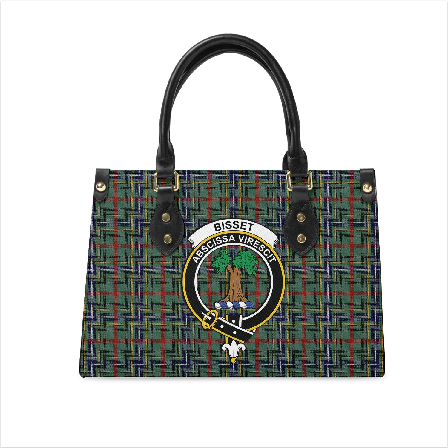 Bisset Tartan Leather Bag with Family Crest One Size 29*11*20 cm - Tartanvibesclothing