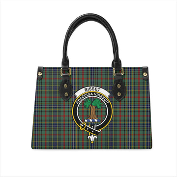 Bisset Tartan Leather Bag with Family Crest