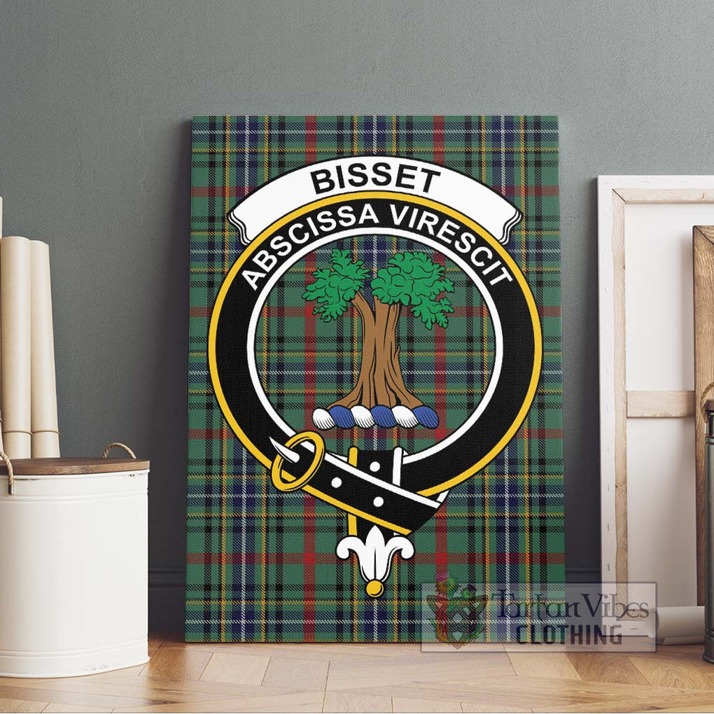 Bisset Tartan Canvas Print Wall Art with Family Crest Without Frame - Tartan Vibes Clothing