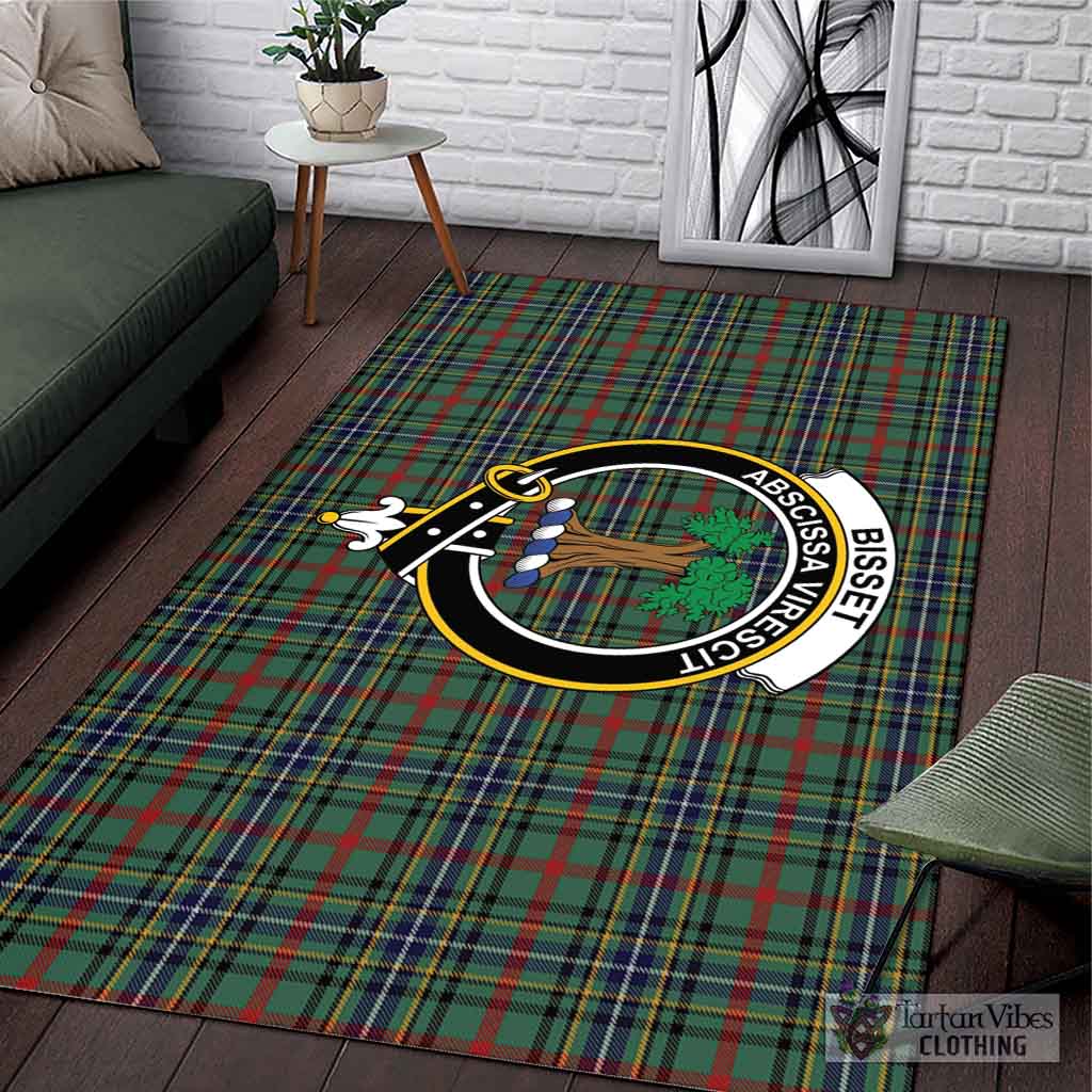 Tartan Vibes Clothing Bisset Tartan Area Rug with Family Crest