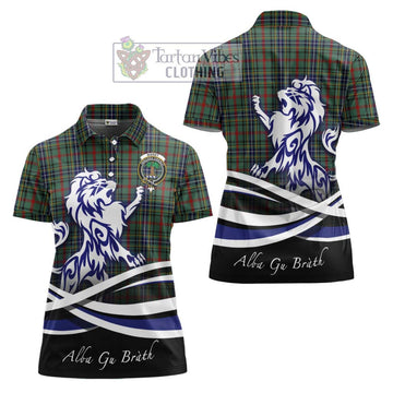 Bisset Tartan Women's Polo Shirt with Alba Gu Brath Regal Lion Emblem