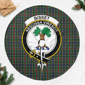 Bisset Tartan Christmas Tree Skirt with Family Crest 47*47 inch - Tartan Vibes Clothing