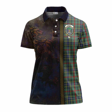 Bisset Tartan Family Crest Women's Polo Shirt Alba Gu Brath Be Brave Lion Ancient Style Women - Tartan Vibes Clothing