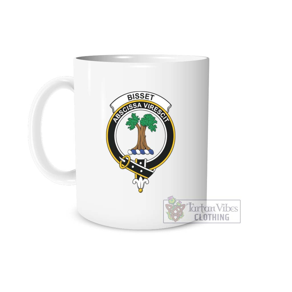Bisset Family Crest Ceramic Mug White - 2D-tartanvibesclothing