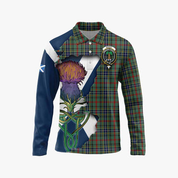 Bisset Tartan Family Crest Long Sleeve Polo Shirt Scottish Thistle Celtic Inspired Unisex - Tartan Vibes Clothing