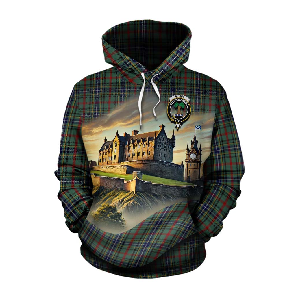 Bisset Tartan Family Crest Cotton Hoodie with Scottish Ancient Castle Style Pullover Hoodie XS - Tartan Vibes Clothing
