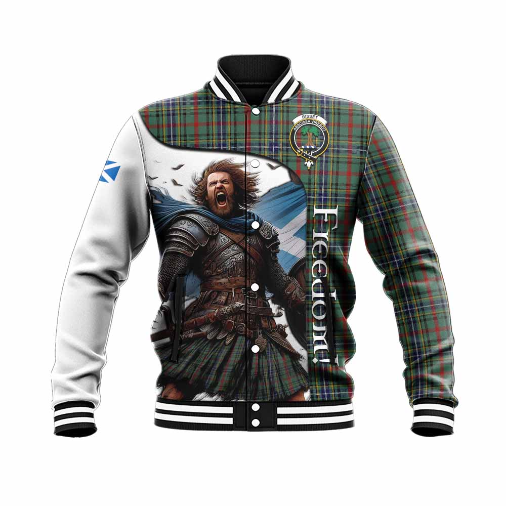 Tartan Vibes Clothing Bisset Crest Tartan Baseball Jacket Inspired by the Freedom of Scottish Warrior