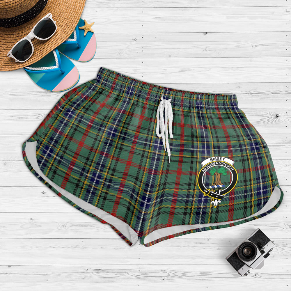 Bisset Tartan Womens Shorts with Family Crest - Tartanvibesclothing