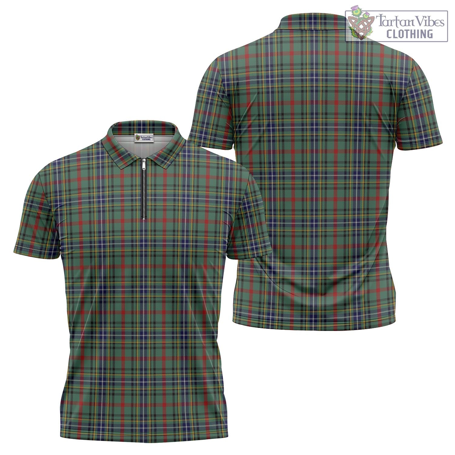 Tartan Vibes Clothing Bisset Tartan Zipper Polo Shirt