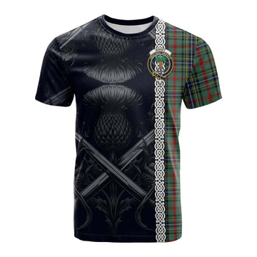 Bisset Tartan Cotton T-shirt with Family Crest Cross Sword Thistle Celtic Vibes Kid's Shirt - Tartan Vibes Clothing