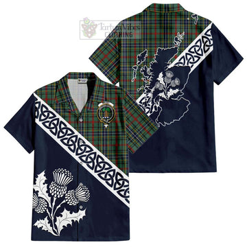 Bisset Tartan Hawaiian Shirt Featuring Thistle and Scotland Map Kid - Tartan Vibes Clothing