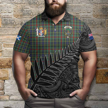 Bisset Crest Tartan Polo Shirt with New Zealand Silver Fern Half Style