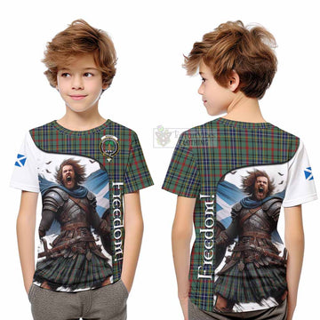 Bisset Crest Tartan Kid T-Shirt Inspired by the Freedom of Scottish Warrior