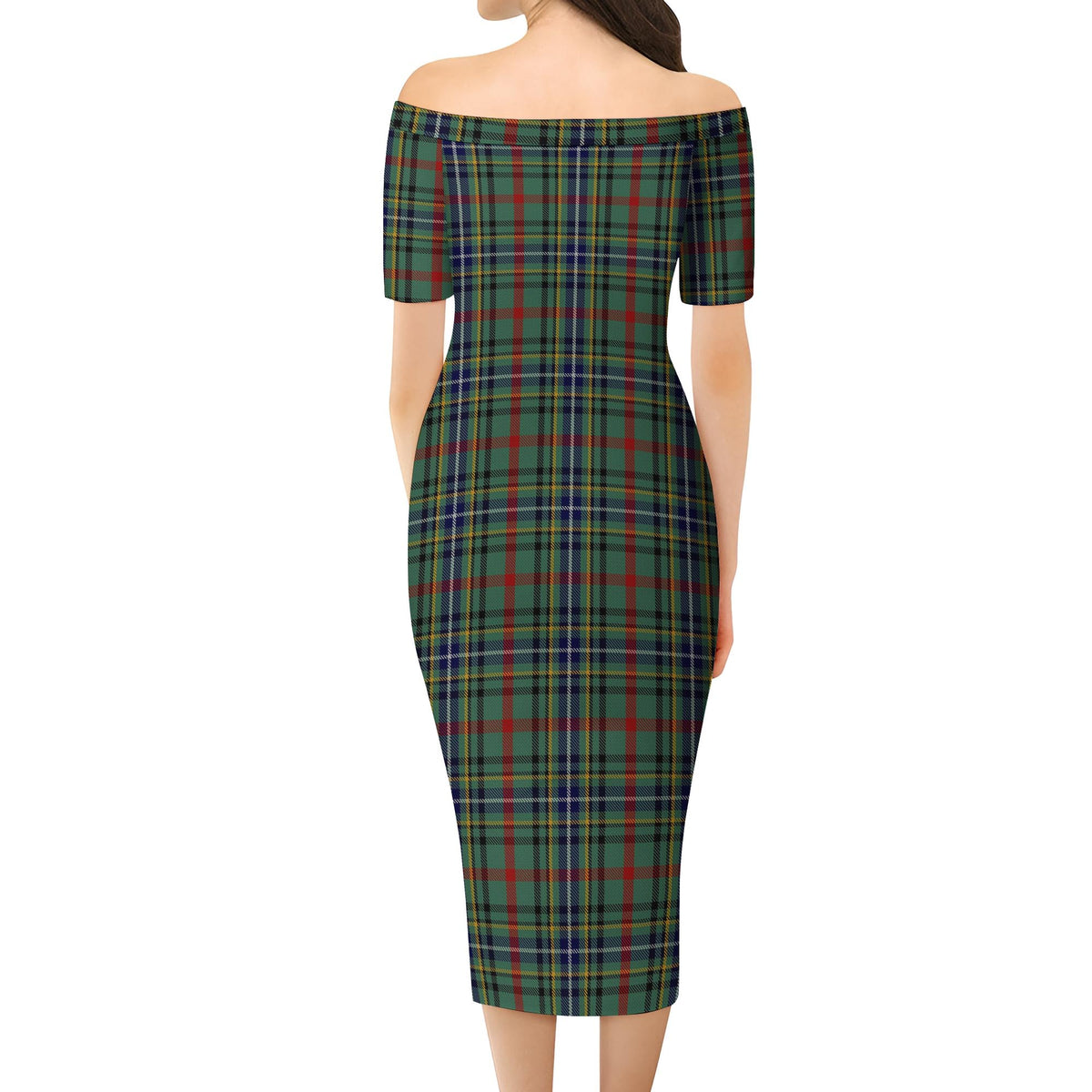 Bisset Tartan Off Shoulder Lady Dress - Tartan Vibes Clothing
