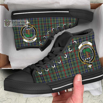 Bisset Tartan High Top Shoes with Family Crest