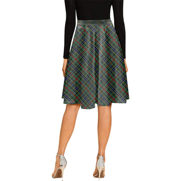Bisset Tartan Melete Pleated Midi Skirt Cross Style - Tartan Vibes Clothing