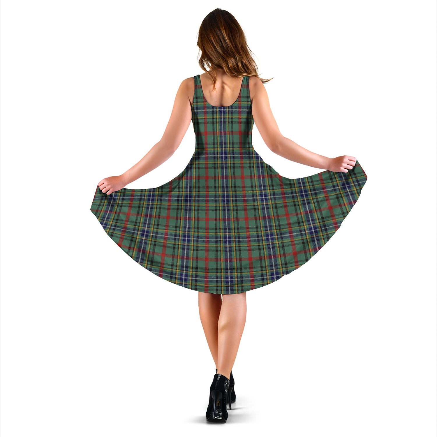 Bisset Tartan Sleeveless Midi Womens Dress - Tartanvibesclothing