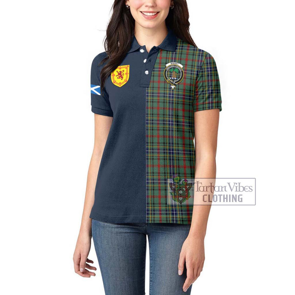 Tartan Vibes Clothing Bisset Tartan Women's Polo Shirt with Scottish Lion Royal Arm Half Style