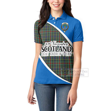 Bisset Family Crest Tartan Women's Polo Shirt Celebrate Saint Andrew's Day in Style - Tartan Vibes Clothing
